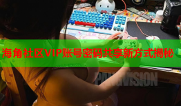 海角社区VIP账号密码共享新方式揭秘